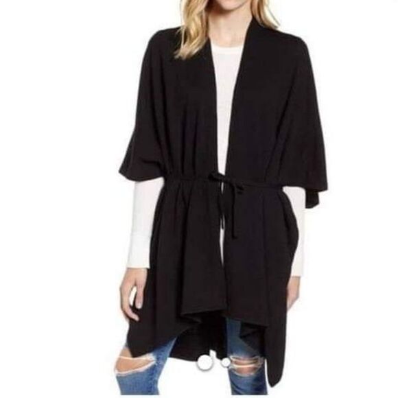 All Saints Sweaters - ALL SAINTS black cardigan poncho